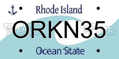 ORKN35 Rhode Island License Plate