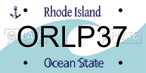 ORLP37 Rhode Island License Plate