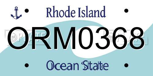ORM0368 Rhode Island License Plate