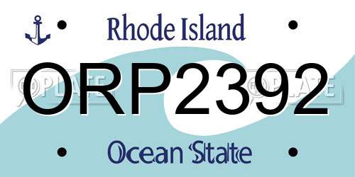 ORP2392 Rhode Island License Plate