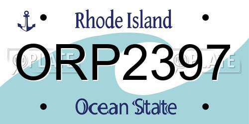 ORP2397 Rhode Island License Plate