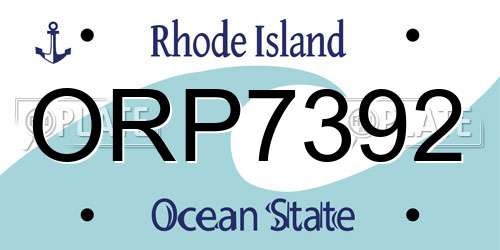 ORP7392 Rhode Island License Plate