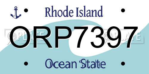 ORP7397 Rhode Island License Plate