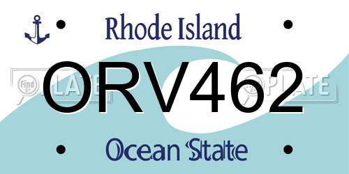 ORV462 Rhode Island License Plate