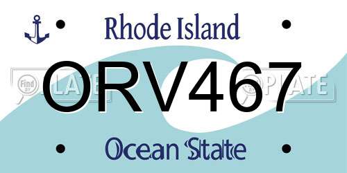 ORV467 Rhode Island License Plate