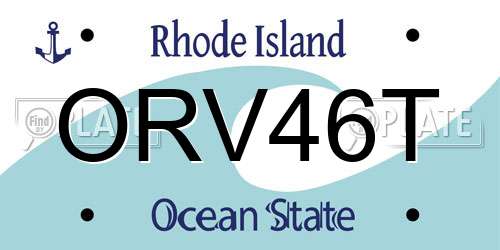 ORV46T Rhode Island License Plate