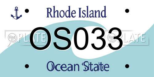 OS033 Rhode Island License Plate