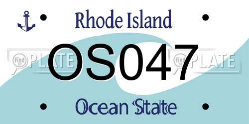OS047 Rhode Island License Plate