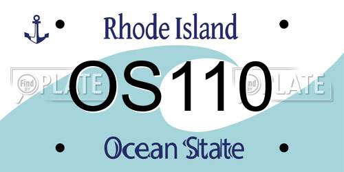OS110 Rhode Island License Plate