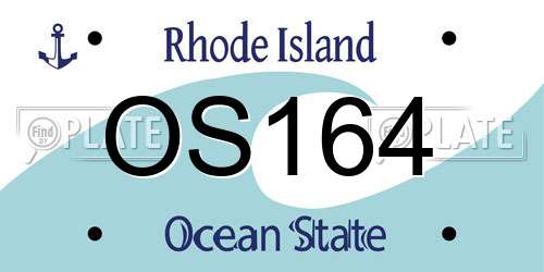 OS164 Rhode Island License Plate