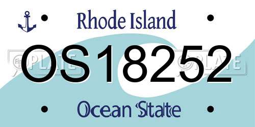 OS18252 Rhode Island License Plate