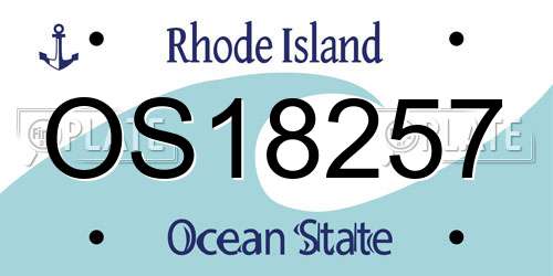 OS18257 Rhode Island License Plate