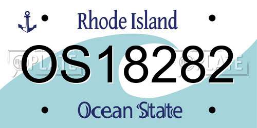 OS18282 Rhode Island License Plate