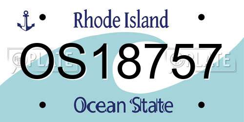 OS18757 Rhode Island License Plate