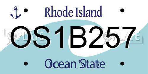 OS1B257 Rhode Island License Plate