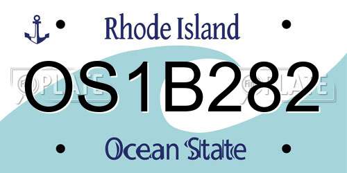 OS1B282 Rhode Island License Plate