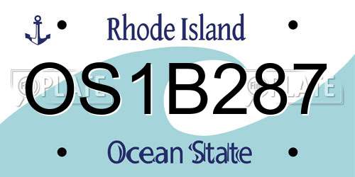 OS1B287 Rhode Island License Plate
