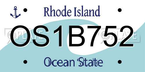 OS1B752 Rhode Island License Plate