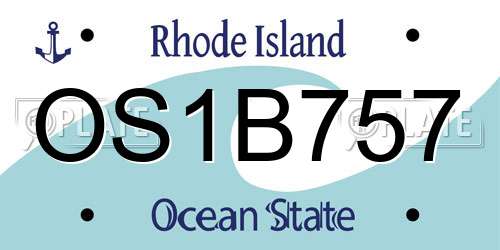 OS1B757 Rhode Island License Plate