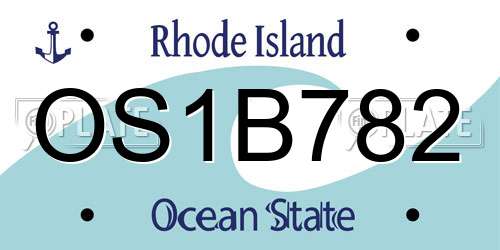 OS1B782 Rhode Island License Plate