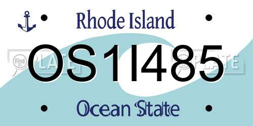 OS1I485 Rhode Island License Plate