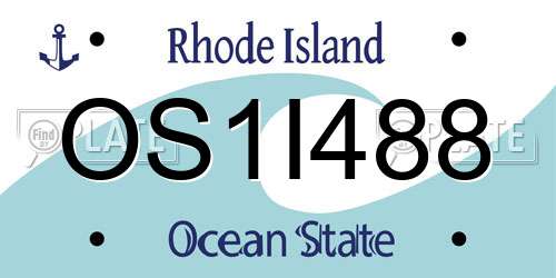 OS1I488 Rhode Island License Plate