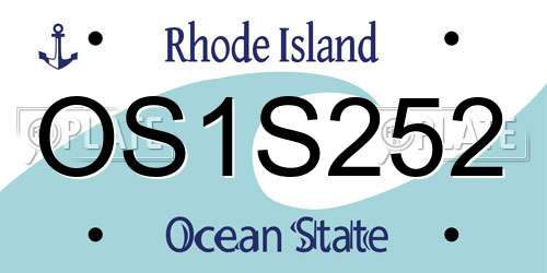 OS1S252 Rhode Island License Plate