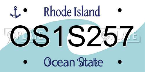 OS1S257 Rhode Island License Plate