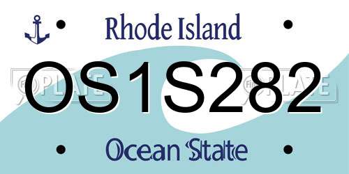 OS1S282 Rhode Island License Plate