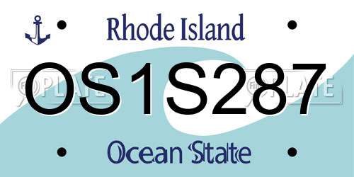 OS1S287 Rhode Island License Plate