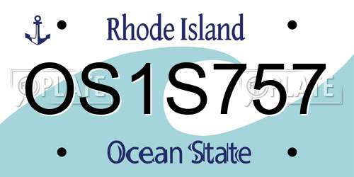 OS1S757 Rhode Island License Plate