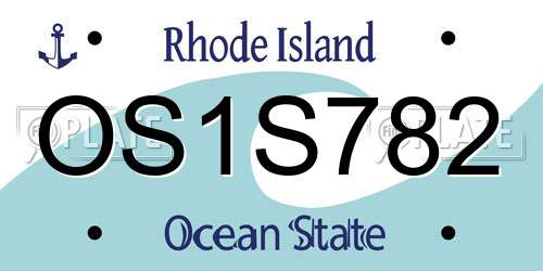 OS1S782 Rhode Island License Plate