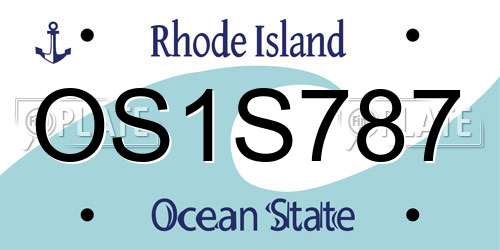 OS1S787 Rhode Island License Plate