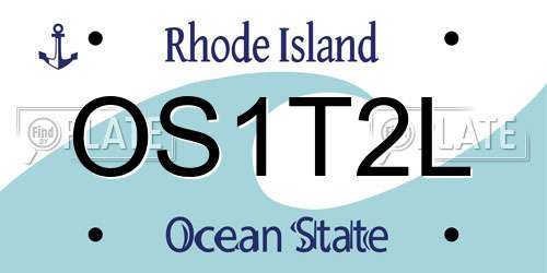 OS1T2L Rhode Island License Plate