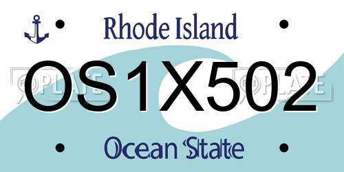 OS1X502 Rhode Island License Plate