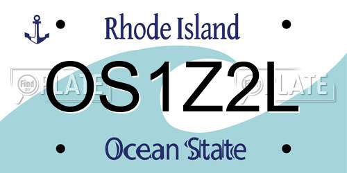 OS1Z2L Rhode Island License Plate