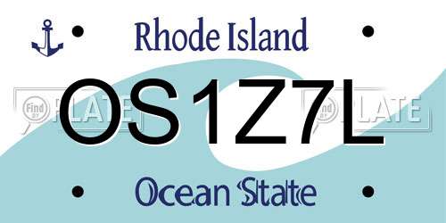 OS1Z7L Rhode Island License Plate