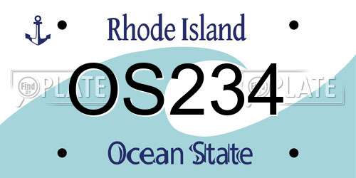 OS234 Rhode Island License Plate