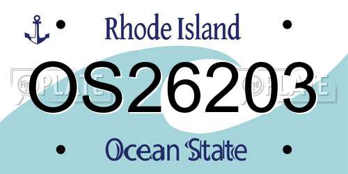 OS26203 Rhode Island License Plate