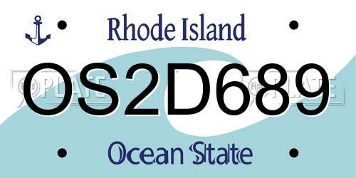 OS2D689 Rhode Island License Plate