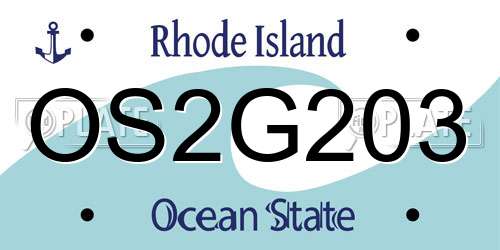 OS2G203 Rhode Island License Plate