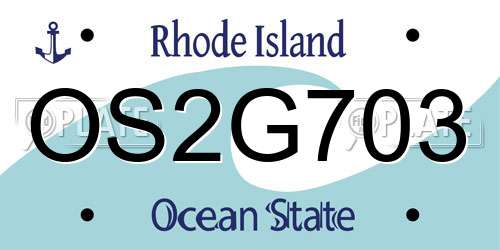 OS2G703 Rhode Island License Plate