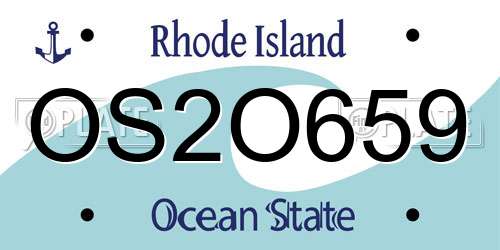 OS2O659 Rhode Island License Plate