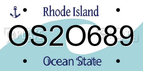 OS2O689 Rhode Island License Plate