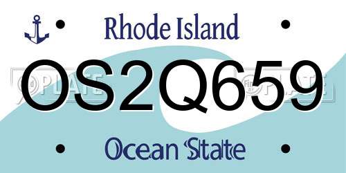 OS2Q659 Rhode Island License Plate
