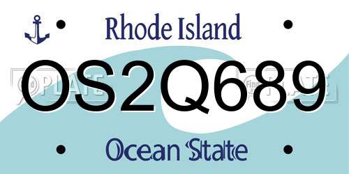OS2Q689 Rhode Island License Plate
