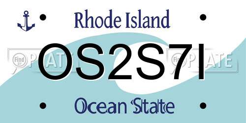 OS2S7I Rhode Island License Plate
