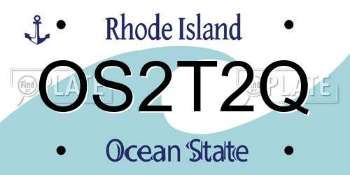 OS2T2Q Rhode Island License Plate