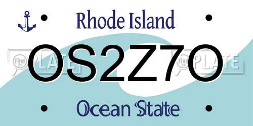 OS2Z7O Rhode Island License Plate