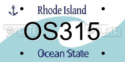 OS315 Rhode Island License Plate